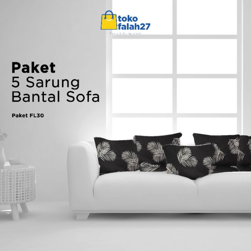 PAKET 5 SARUNG BANTAL SOFA 40X40 / GROSIRAN SARUNG MURAH - Gambar 4