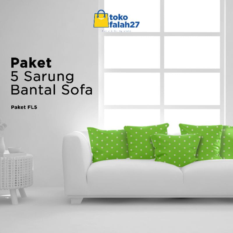 PAKET 5 SARUNG BANTAL SOFA 40X40 / GROSIRAN SARUNG MURAH - Gambar 3