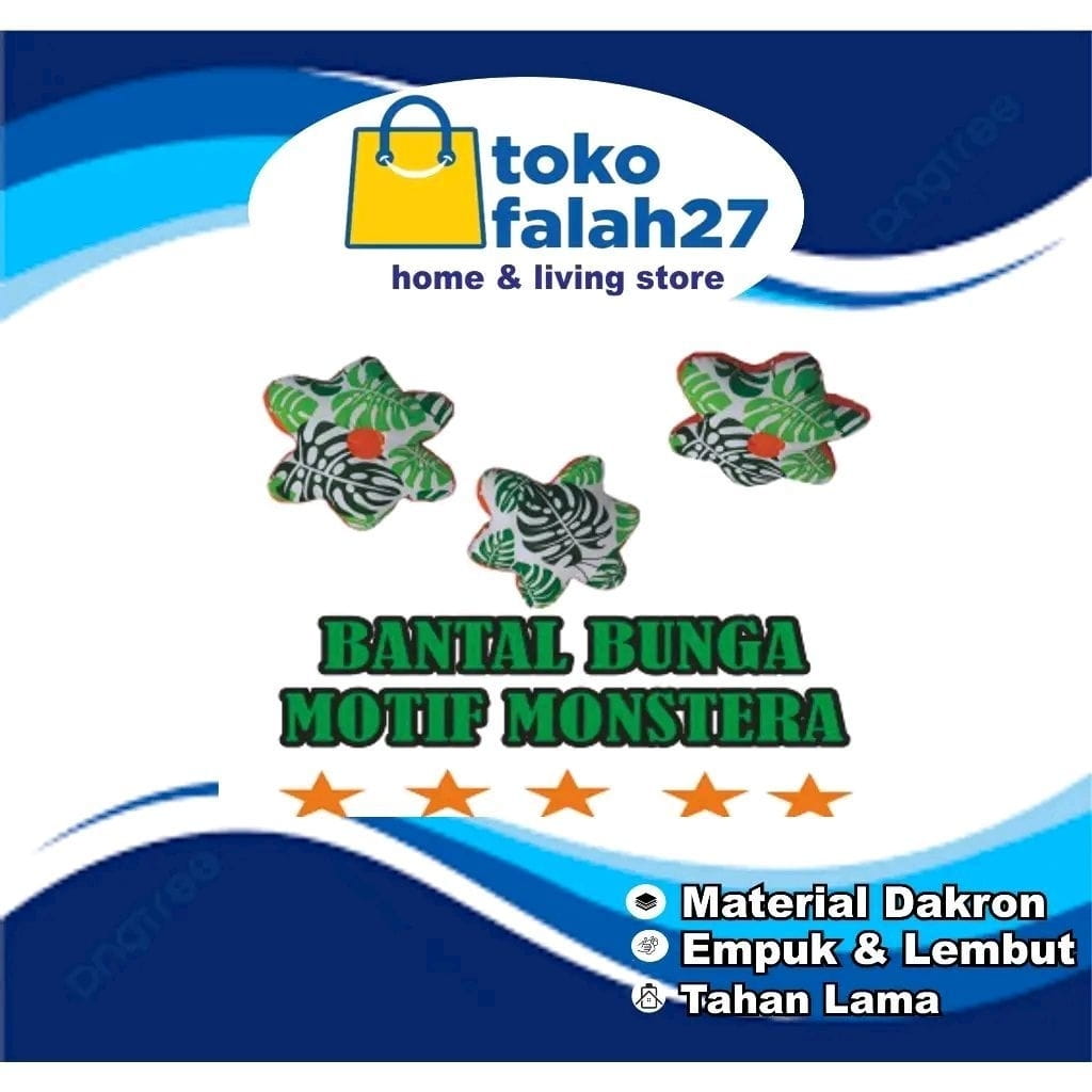 Bantal Bunga motif monstera
